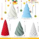 Leinuosen 5 Pcs Decorative Christmas Tree Table Top Decor Cement Christmas Tree Statue 6inch 5inch 4inch Minimalist Handmade Xmas Trees Tabletop Decoration for Xmas Holiday Table Decor, Five Color