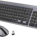 LeadsaiL Wireless Keyboard and Mouse Combo, Wireless USB Mouse and Computer Keyboard Set, Compact and Silent for Windows Laptop, Desktop, PC (Gray)
