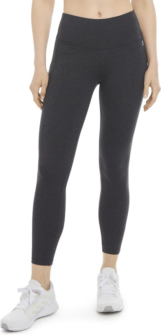 Energy Zone Women's Cotton Stretch High Waist Ankle Legging (Medium, Charcoal Heather)