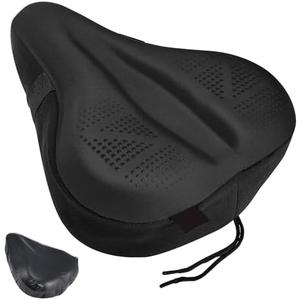 Zacro Bike Seat Cushion - Padded Gel Bike Seat Cover for Men & Women, Padding Bicycle Saddle fit with Peloton/Spin Stationary Exercise/Mountain Road Cycling Bike
