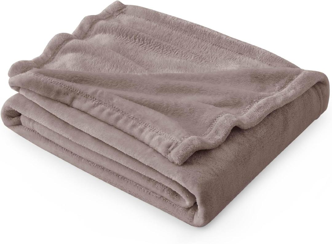 Bedsure GentleSoft Fleece Throw XL Blanket Mocha Brown - 300GSM Soft Lightweight Plush Cozy Blankets for Bed, Sofa, Couch, Travel, Camping, 50x70 inches