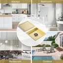 Square Shower Floor Drain with Flange, 4 Inch Brushed Gold Shower Drain Hair Catcher, SUS304 Stainless Steel Floor Drain Strainer, Shower Drain Cover