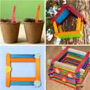 1200 Pcs Colored Popsicle Sticks, 4.5 Inch Colored Wooden Craft Sticks for DIY Craft Creative and Classroom Art Supplies, Ice Cream Sticks, Multi-Color Rainbow Craft Sticks for Home Art Projects