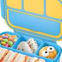 QQKO Bento Lunch Boxes with 4 Compartments, Sauce Container,