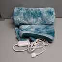 Electric Heated Blanket Throw 50''x60''Size Faux Fur Heating Blanket 10 Heating Settings, 1-8h Timer & Overheat Protection, Machine Washable, Soft Flannel and Sherpa Full Body Warmth (Lake Blue)