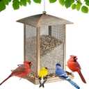 Bird Feeder, Heavy Duty Metal Bird Feeders for Outdoor Hanging, Wild Birdfeeder with Lid Buckle for Garden Yard Outside Backyard, 6LB Large Capacity