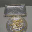 6 Pcs Clear Cupcake Display Stand Set 3 Tier Dessert Treat Stands Serving Tower Tray with Gold Rim Rectangle Serving Trays Candy Cookie Sandwich Stand for Wedding Birthday Tea Party