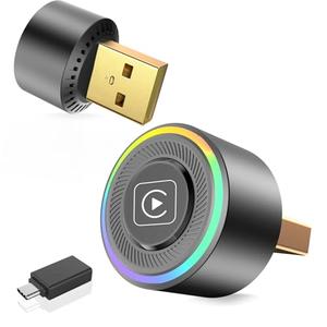 Mini Wireless CarPlay Adapter for Apple iPhone - Upgrade Wired CarPlay to Wireless, One-Tap Multi-User Switch, Plug & Play, Fast Auto-Connect (iOS 10+)