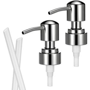 2 Pack Soap Dispenser Pump Replacement Handsoaps Pump 304 Stainless Steel Foam Pump Replacement 28/400 Regular Mouth Bottles Neck Size for Soap Dispenser Hand Dish Soaps Bottle Lotion