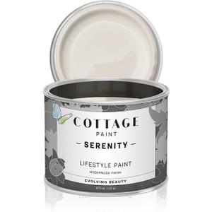 Serenity Silk All-in-One Mineral Chalk Paint for Furniture, Home Decor, Cabinets and DIY Crafts - Built-in Topcoat - (16oz, Cottage White)
