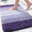 Arotive Microfiber Bathroom Rugs, Shaggy Soft and Absorbent Bath Rug, Non-Slip, Thick Plush Machine Washable Dry Bath Mats for Bathroom, Tub and Shower, 30x20, Dark Purple, Rectangular