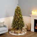 National Tree Company 6 ft Pre-lit Artificial Christmas Tree, North Valley Spruce, 300 Clear Lights, Hinged Branches, 800 Branch Tips, Includes Stand, Green