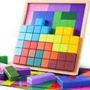 Dementia Products for Elderly, 15 Wooden Tiles Matching Game Activities for Seniors, Easy Memory Games for Alzheimer's, Cognitive Craft Gifts, Large Brain Puzzle Pattern Blocks for Elderly