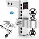Adjustable Trailer Hitch, 8 Inch Drop Hitch Ball Mount (Fits 2-Inch Receiver), 12,500 LBS GTW, (2" & 2-5/16") Chrome Plated Steels Balls, Aluminum Tow Hitches with Two Anti-Theft Pins Locks