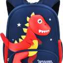 Dinosaur Anti-lost Backpack for Boys Kindergarten Preschool Bookbag with Safety Leash, Toddler Boys Backpack Daycare Bag, B-Dark-blue+Red