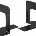Business Source Heavy-Gauge Steel Bookends - 5.3" Height x 5" Width x 4.8" Depth - Black - 2 pack