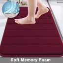 Buganda Memory Foam Bath Mat, 55" x 24", Ultra Soft Bathroom Rugs, Water Absorbent and Machine Washable Bath Rug Runner for Bathroom, Shower, and Tub, Burgundy