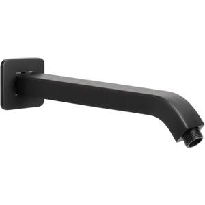 HarJue Shower Arm with Flange and Teflon Tape, Wall Mounted Square Shower Pipe 304 Stainless Steel Extension Arm for Fixed Shower Head & Handheld Shower (10 Inch, Matte Black)