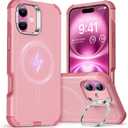 ESR for iPhone 16 Case with Stand, 23 ft Military-Grade Drop Protection, Heavy Duty Magnetic Phone Case, Compatible with MagSafe Accessories, Cyber Series, Pink