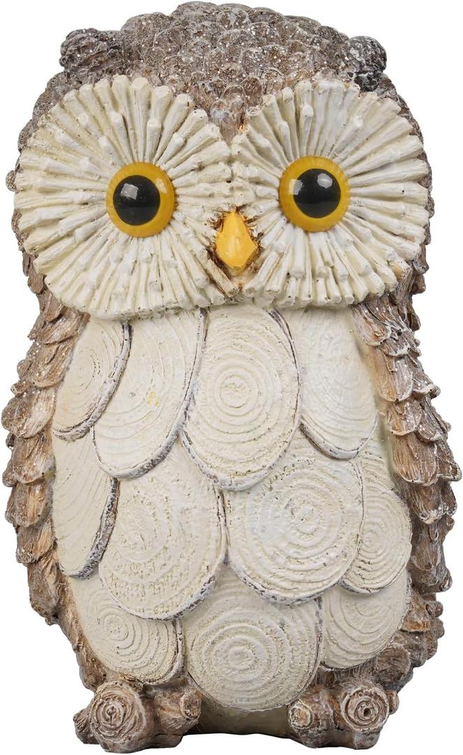 Guichifun Owl Statue Home Decor Accents - Cute Owl Figurines for Shelf Bookshelf TV Stand Dcor Bedroom Office Decorations Ideal Gift for Owl Lovers 5 x 5 x 8 Inch