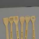 Wooden Spoons for Cooking Bamboo Utensils Set (6 Pieces) - Essential Tools Wooden Spoons & Spatula for Everyday Stirring, Mixing, Flipping & Serving, Gentle on Nonstick Cookware (Beige)