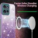Fofvccv Glitter Case for Moto G 5G 2025 / Moto G Play 4G 2025, Bling Floral Clear Soft TPU Phone Cover with Crossbody Strap & Wrist Lanyard Girls Women for Moto G 5G/G Play 4G 2025 - YSS Purple