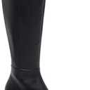 Coutgo Womens Knee High Boots Kitten Low Heel Pointed Toe Tall Boots Side Zipper Winter Dress Shoes.9