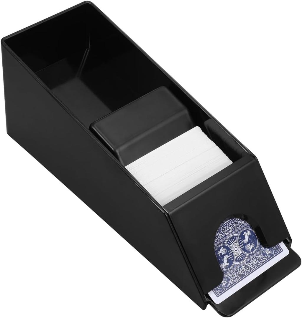 Blackjack Shoe, 6 Deck Card Dealing Shoe, Manual Poker Card Dispenser for Tabletop Games Accessory, Home Family Game Night (Black)