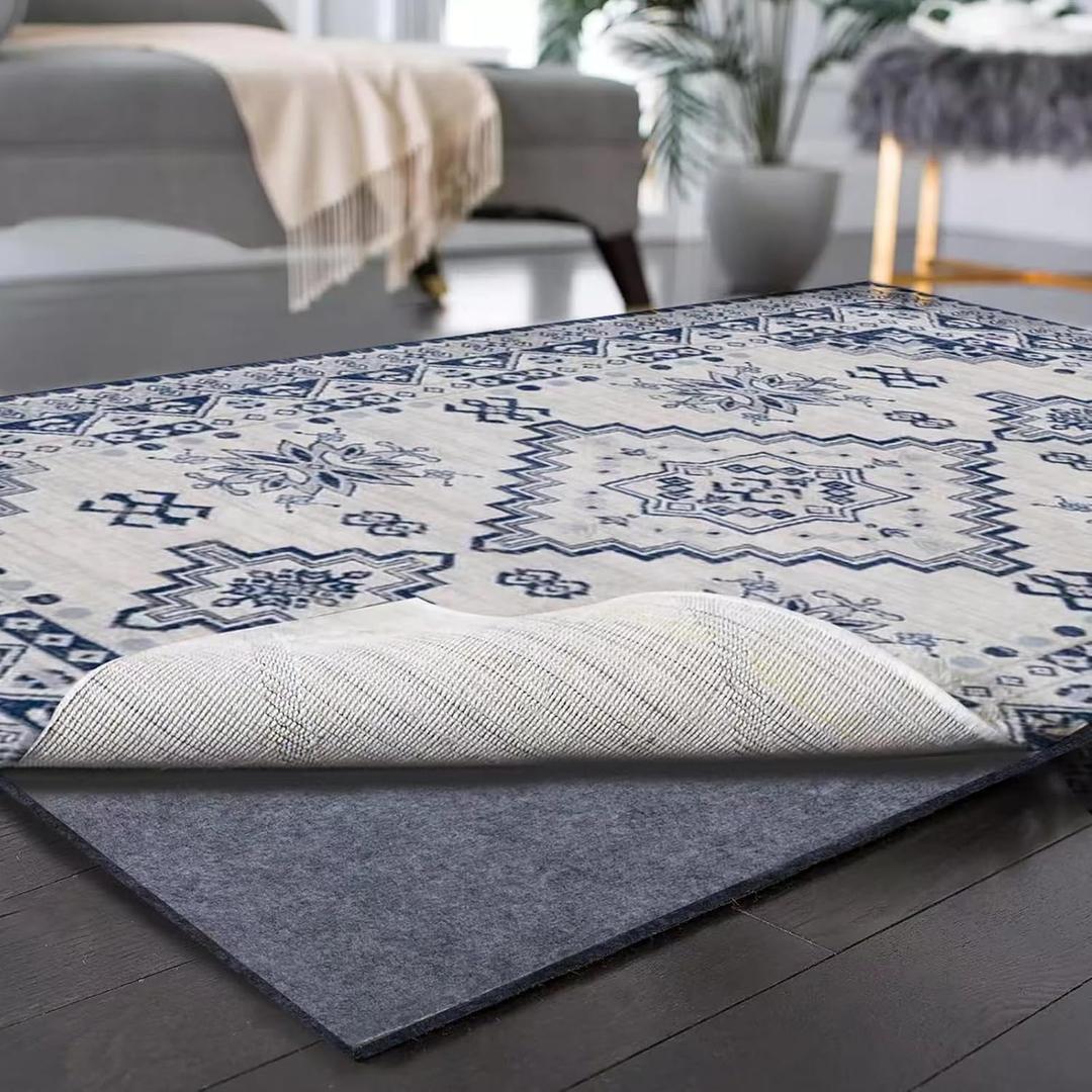 Waterproof Rug Pad, 8x10 Ft Extra Large Area Rug Non-Slip Carpet Pad, Non-Slip Felt Rug Pads for All Floors, Felt Rug Pad for Under Area Rugs Hardwood Floors, Keeps Carpets in Place Soft and Safe