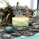 Snowflake Happy Birthday Cake Topper, Winter Birthday in November/January, Christmas Bday Party Decorations Supplies for Men Women