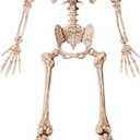 JOYIN 6.9 FT Halloween Posable Life Size Skeleton, Full Body Realistic Skeleton Bones with Movable Joints for Halloween Indoor Outdoor Party Decoration, Spooky Scene Prop, Haunted House Decor (Yellow)
