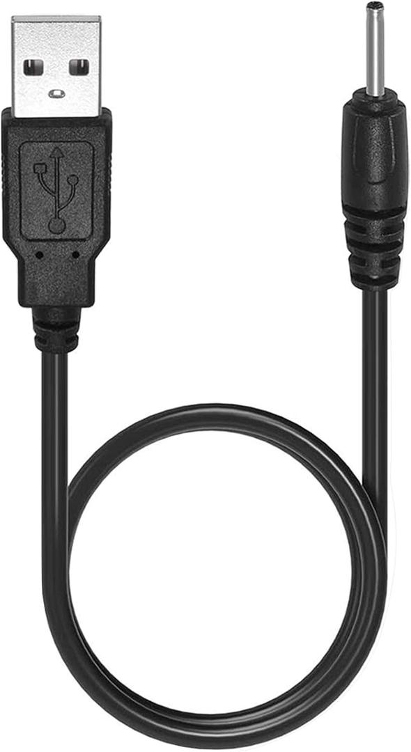 PChero USB to DC 2.0mm Charger Charging Cable for Mini S530 Smallest Invisible Wireless Bluetooth Earbuds Earphones Headphones Headset and Bluetooth Shower Speaker (Black - 1pc)