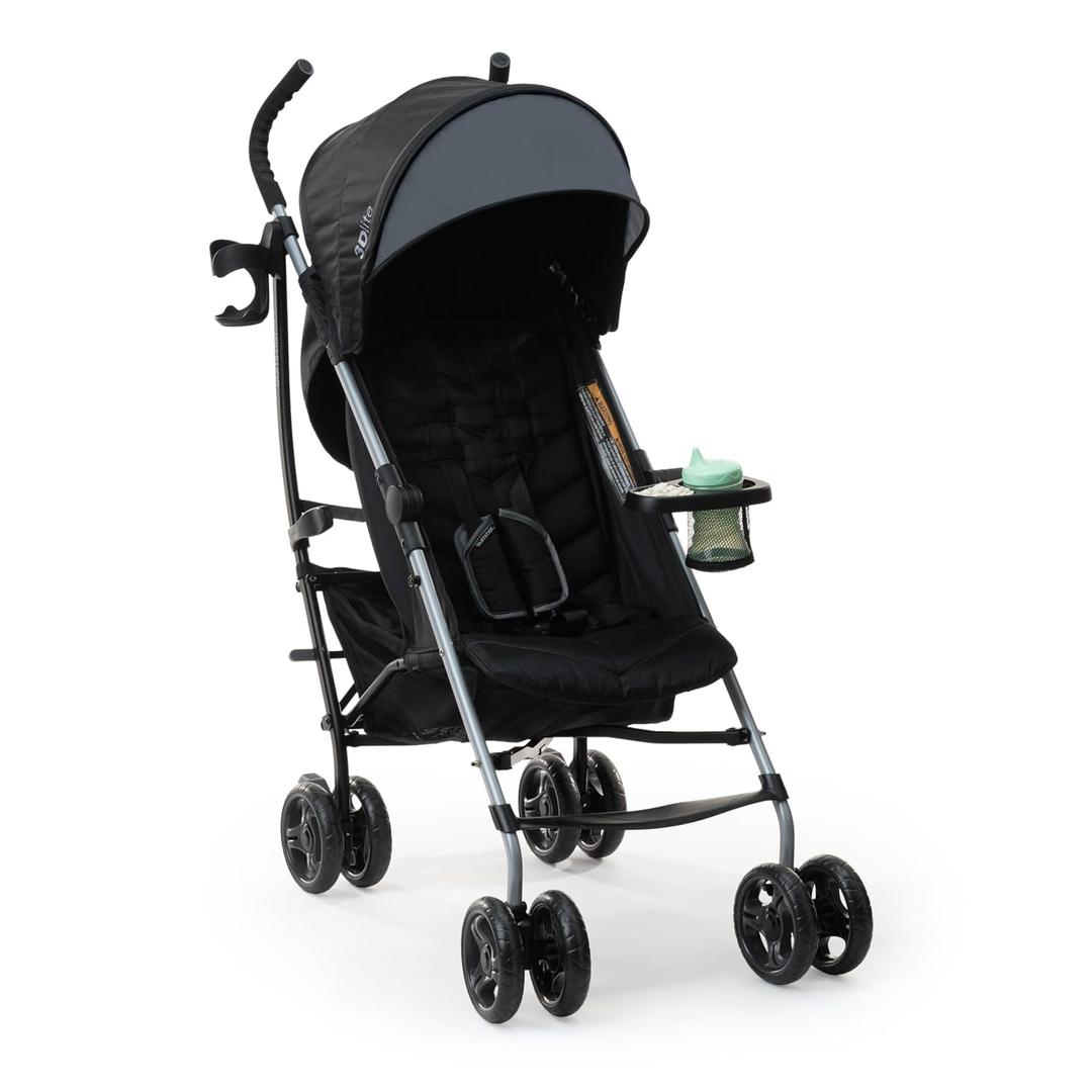 3Dlite Convenience Stroller, Gray Lightweight Stroller with Aluminum Frame, Large Seat Area, 4 Position Recline, Extra Large Storage Basket Infant Stroller for Travel and More