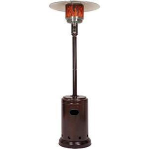Amazon Basics 46,000 BTU Portable Outdoor Propane Patio Heater with Wheels, Commercial & Residential, Easy to Use, with Water Tank, Havana Bronze, 32.1 x 32.1 x 91.3 inches