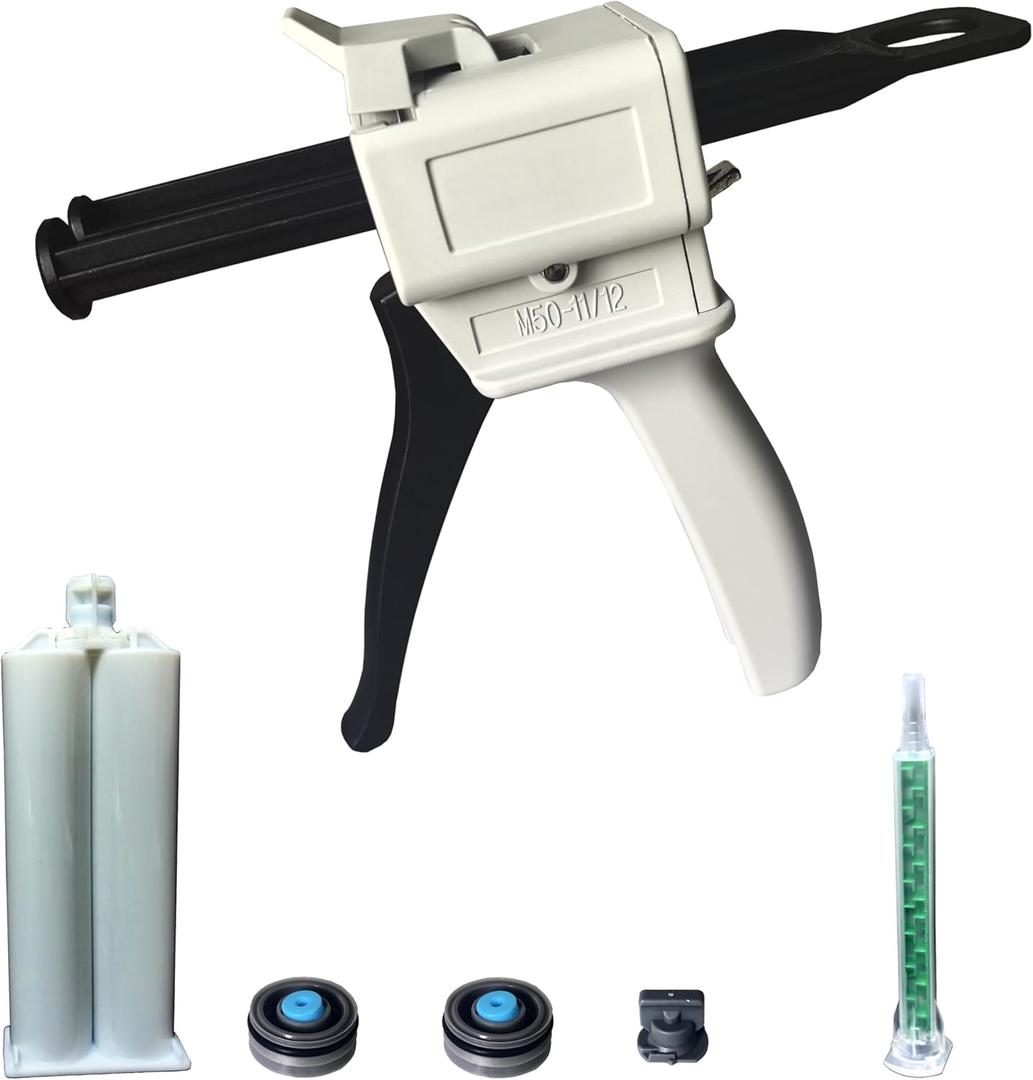 Dispenser Gun, 50ml Dispensing Gun Kit Impression Mixing Dispensing Dispenser AB Gun 1:1/1:2/10:1 or 55ML Single (50ML-1:1)