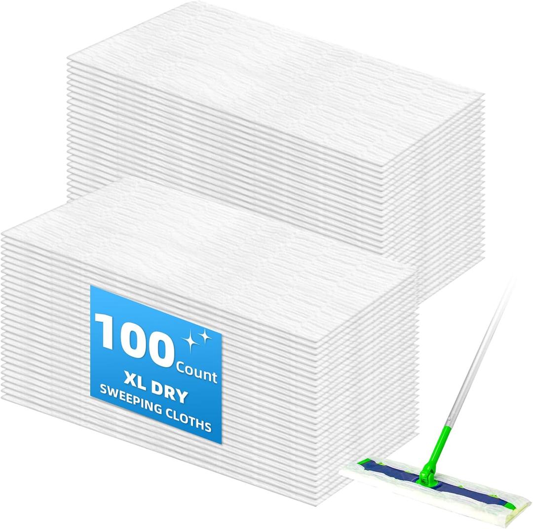 XL Dry Sweeping Cloth Refills for Swiffer Sweeper X-Large Mop, Daily Pet Hair Dust Dry Floor Cloth Refills for Floor Sweeping and Cleaning, 100 Count