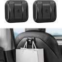 Pack of 2 Foldable Car Seat Hooks for Tesla Model Y Model 3 Accessories 2026 2025 2024 2023 2022 2021 (Includes Model Y Juniper and Model 3 Highland), Anti-Drop Purse Holder Seat Back Hanger (Black)