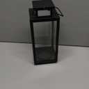 Modern Black Metal Glass Candle Lantern 12" (Decorative Home & Patio Decor)