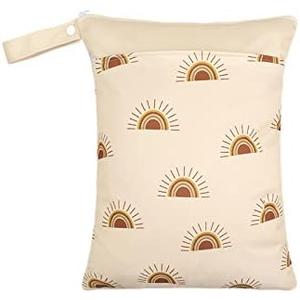 Smarbore Wet Dry Bags for Baby Cloth Diapers & Breast Pump Parts, Waterproof Reusable Wet Bag with Two Zippered Pockets & Handle, Beach Pool Gym Bag Stroller Yoga Toiletries Daycare Organizer 2 PACK