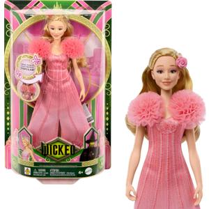 Mattel Wicked Singing Glinda Fashion Doll & Accessories, Posable with Movie-Inspired Look & Removable Outfit, Sings Popular