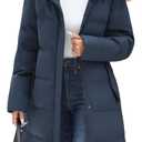 Winter Coats For Women Puffer Down Parka Thicken Warm Hooded Jacket Snow Quilted Jacket Hoodie Detachable Fur Hood 2025 (Small, Navy)