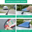 Shark Fin Antenna Cover for Car, Auto AM/FM Radio Signal Base Top Roof Aerial Cover with Adhesive Tape, Fashionable Shark Antenna Base Universal Replacement for Sedan SUV Van (Black)