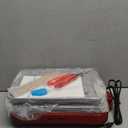 Health and Home Multifunction Nonstick Baking Maker with 3 Interchangeable Baking Plates for Fried Eggs, Fried Steak, Takoyaki, Cake Pops, Grill Maker, RED-