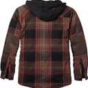 Legendary Whitetails Mens Hooded Shirt Jacket Plaid Flannel Berber Lined Polyfill Insulated Shacket M