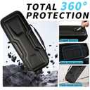 Pequecom Hard Carrying Case for Nintendo Switch 2 (2025) - 3-in-1 Starter Kit with 2 Screen Protectors & Secure Straps, Shockproof Travel Storage Shell Pouch, Portable Console Organizer, Black