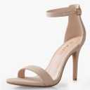 Ankis High Heels for Women 4 Inches, Black Nude Gold Stiletto Heels Open Toe Ankle Strap Heeled Sandals for Dressy Wedding Party. Size 8
