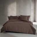 Calvin Klein - King Comforter Set, Modern Cotton Washed Percale Bedding with Matching Shams, Oeko-Tex Certified (Washed Percale Dark Brown, King)