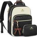 MATEIN Mini Backpack Purse for Women, Fashion Small Purse Backpack, Waterproof Casual Daily Cute Shoulder Bag Ladies Handbags for Travel Work College, 2pcs Sets, Black-Beige (Small-12.9 inch)