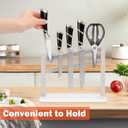 HarJue Magnetic Knife Block with Marble Base, Stainless Steel Magnetic Knife Holder Stand without Knives Powerful Magnetic knife Strip for kitchen Countertop Knife Storage (Brushed Nickel)