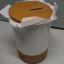 Miamolo Large Jar with Lid, Ceramic Coffee Container Kitchen Food Storage Jars with Airtight Lids for Spice Cookie Ground Coffee, Decorative Jars for Coffee Countertop, Bar Accessories- White 64 fl.oz